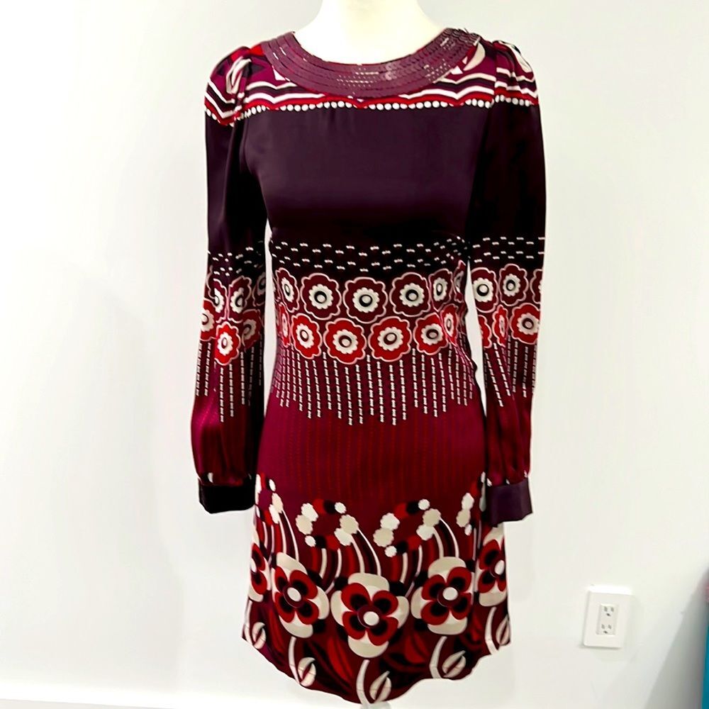 NWOT Jaspal Retro Floral Print Long Sleeve Dress XS
